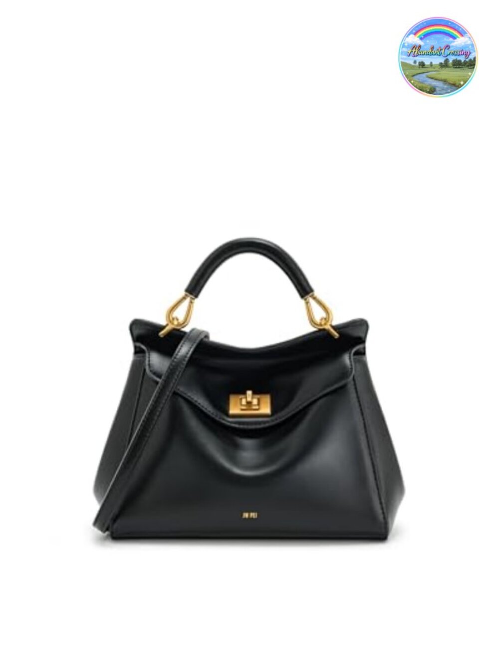 Vegan Leather Top Handle Handbag with Adjustable Shoulder Strap